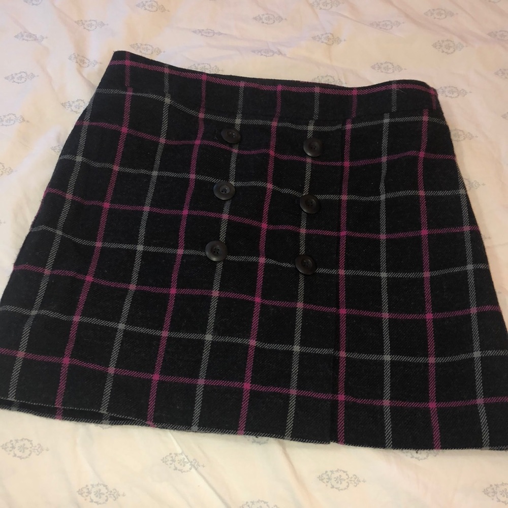 Loft wool plaid skirt (fully lined)